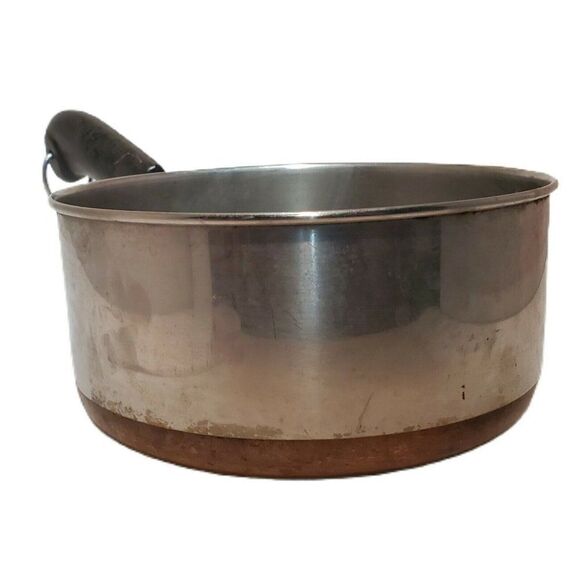 Vintage Revere Ware 1801 Stainless Steel Copper Clad Bottom 2 Qt Saucepan NO LID - Picture 4 of 6